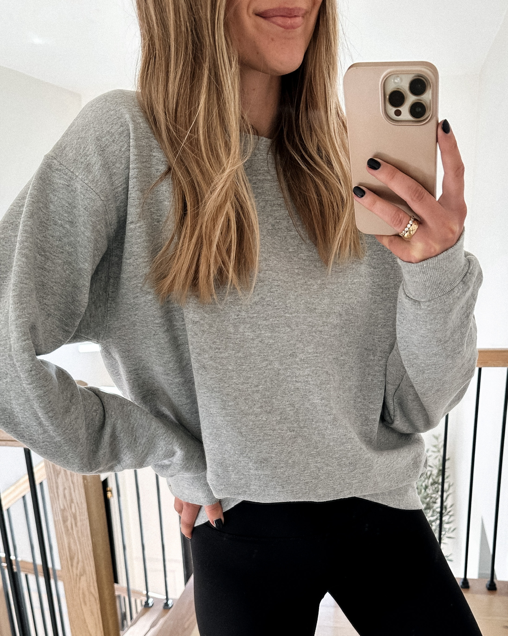 Fashion Jackson wearing Amazon fashion grey sweatshirt