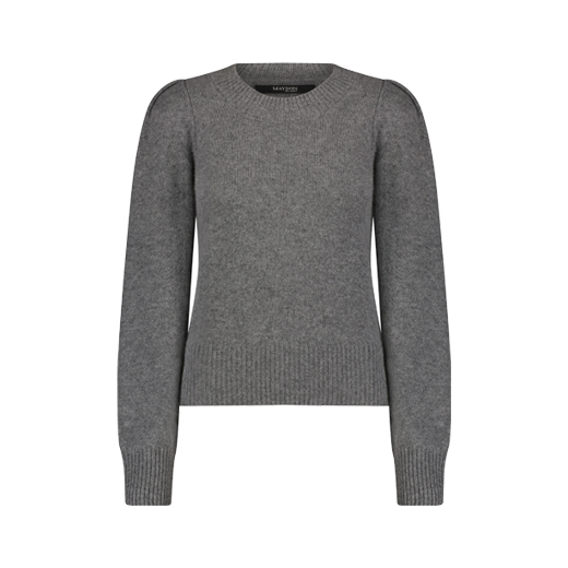 MAYSON the label GREY PUFF SLEEVE CASHMERE SWEATER