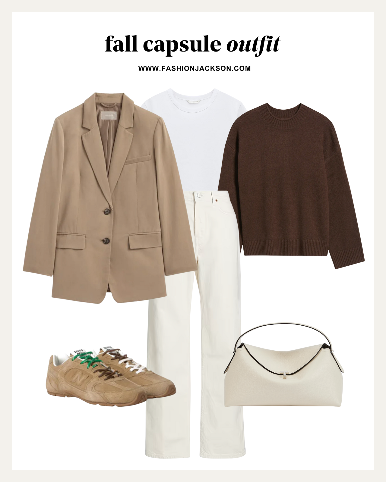 fall capsule wardrobe camel boyfriend blazer outfit