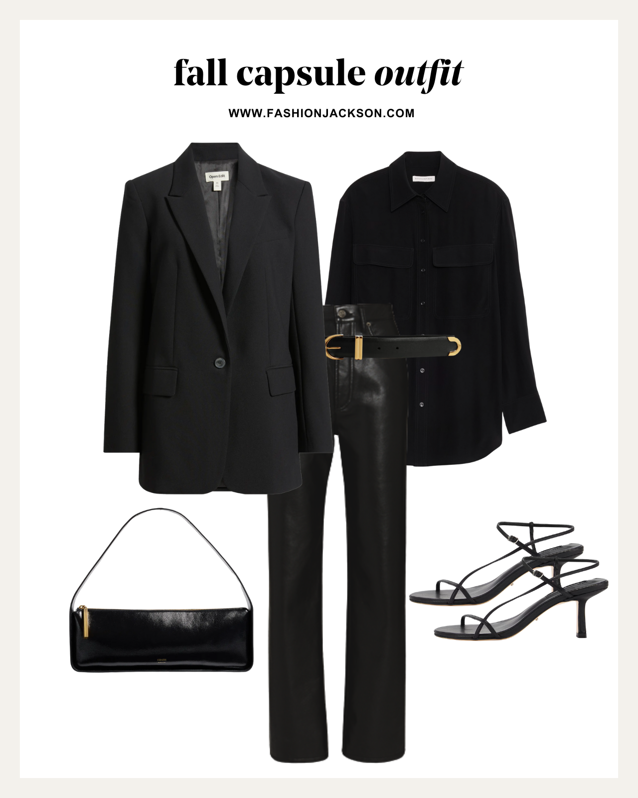fall capsule wardrobe black boyfriend blazer outfit