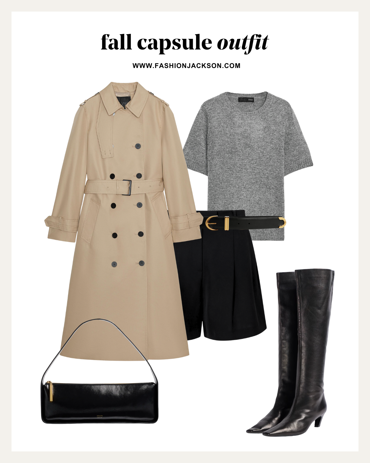 fall capsule wardrobe long trench coat outfit