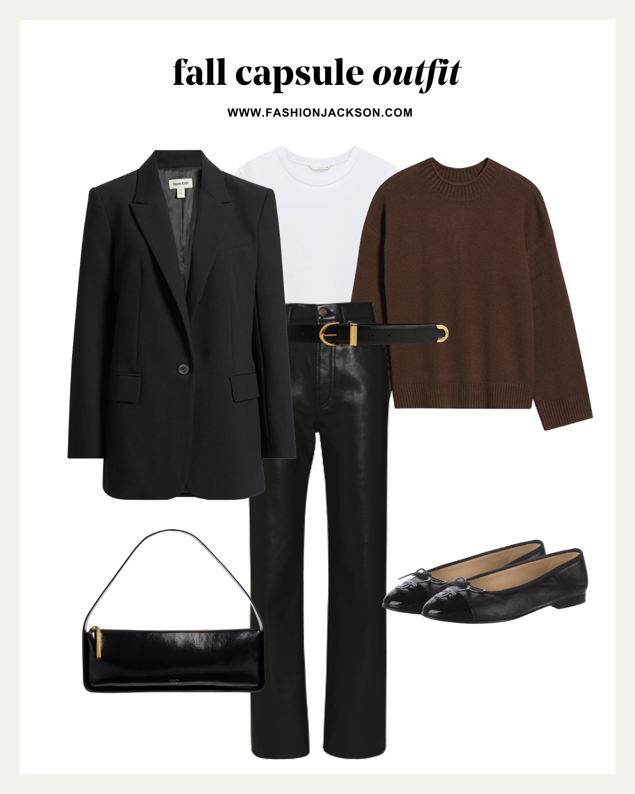 fall capsule wardrobe black boyfriend blazer outfit